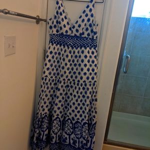 White with blue print size 12 dress